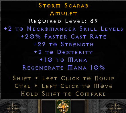 Storm Scarab Budget Necro Amulet