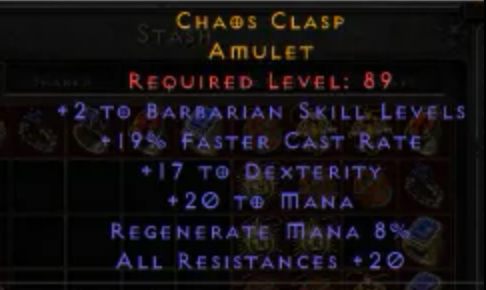 Chaos Clasp Amulet (c1)